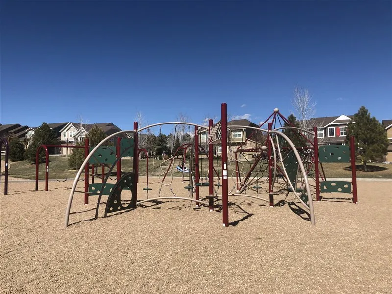Large outdoor play area for elementary kids at Black Forest Elementary school in Aurora, CO
